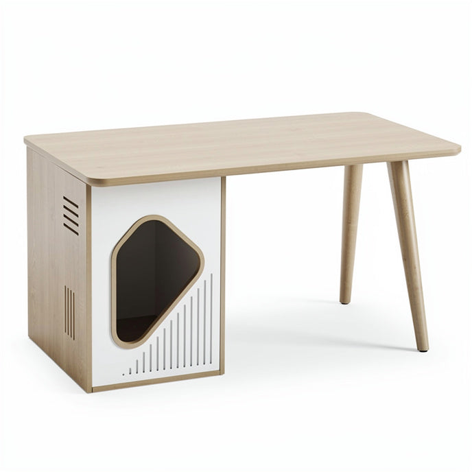 **Moderne bureau met opbergruimte en minimalistisch ontwerp**