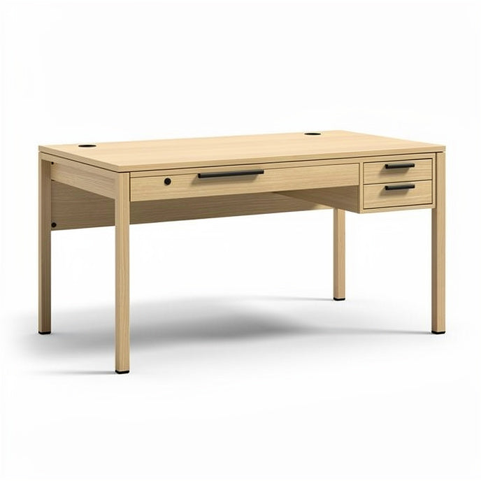 **Houten Bureau met Lades en Voorzieningen**