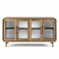 **Moderne dressoir van hout met glazen deuren**