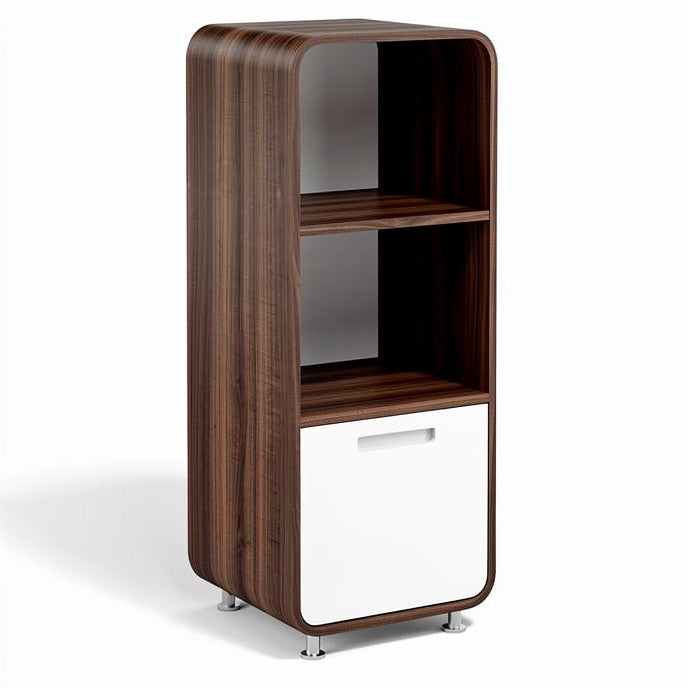 **Titel: Moderne Houten Boekenkast met Wit Lade**