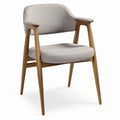 Modern houten eetstoel met gestoffeerde zitting