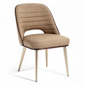 **Moderne fauteuil met gestoffeerde zitting en metalen poten**