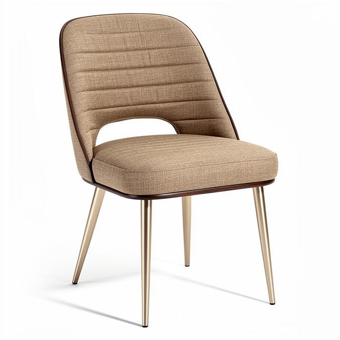 **Moderne fauteuil met gestoffeerde zitting en metalen poten**